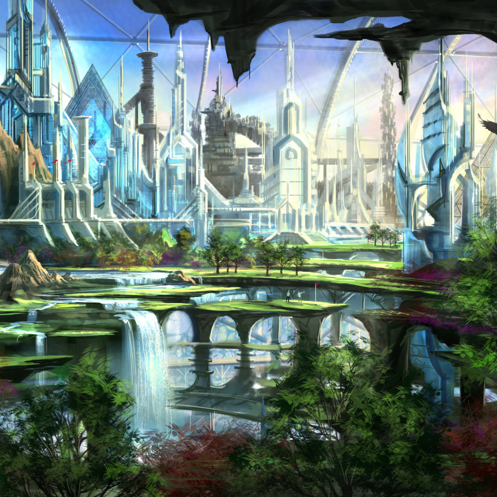Пейзаж фантастического города