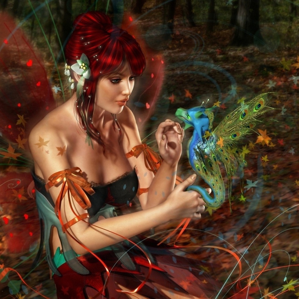 Фея с маленьким драконом