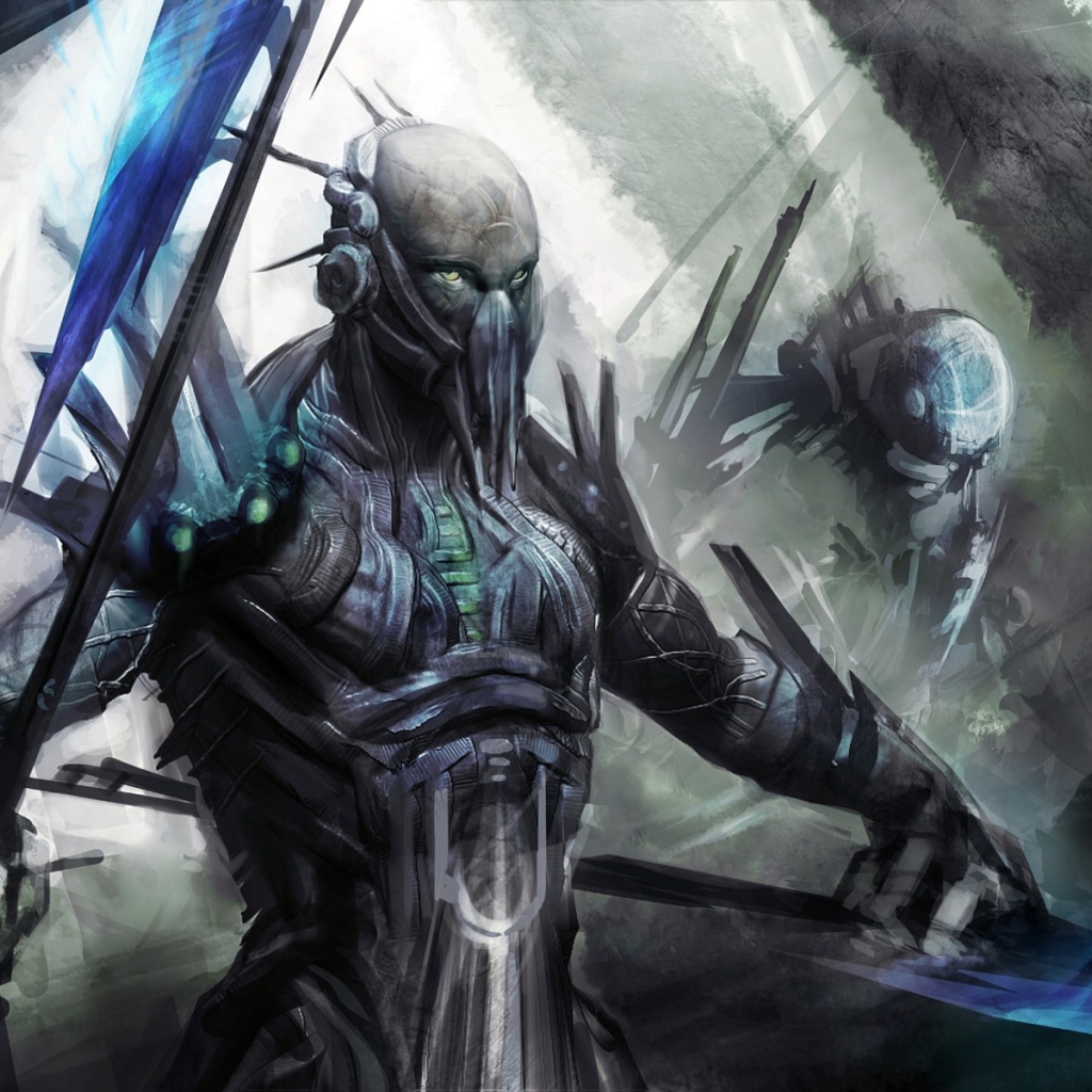 Рисунок фантастического воина