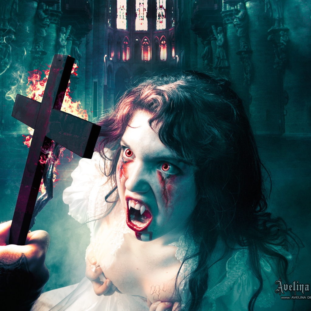 Борьба с девушкой вампиром