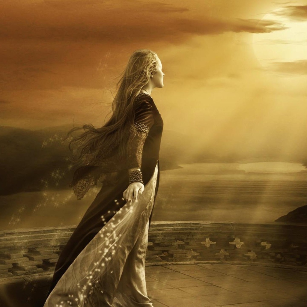 Девушка в лучах солнца