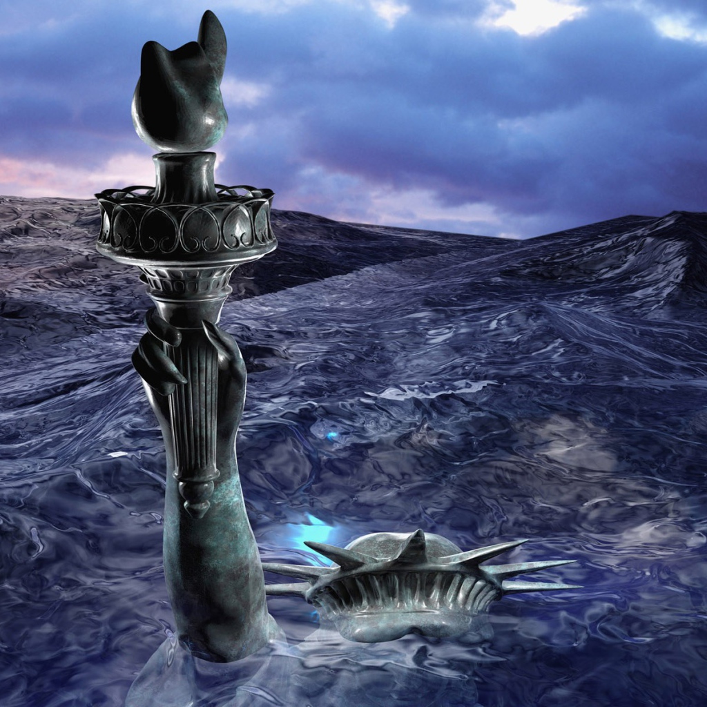 Статуя свободы под водой