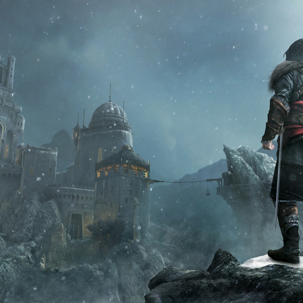 Воин смотрит на крепость