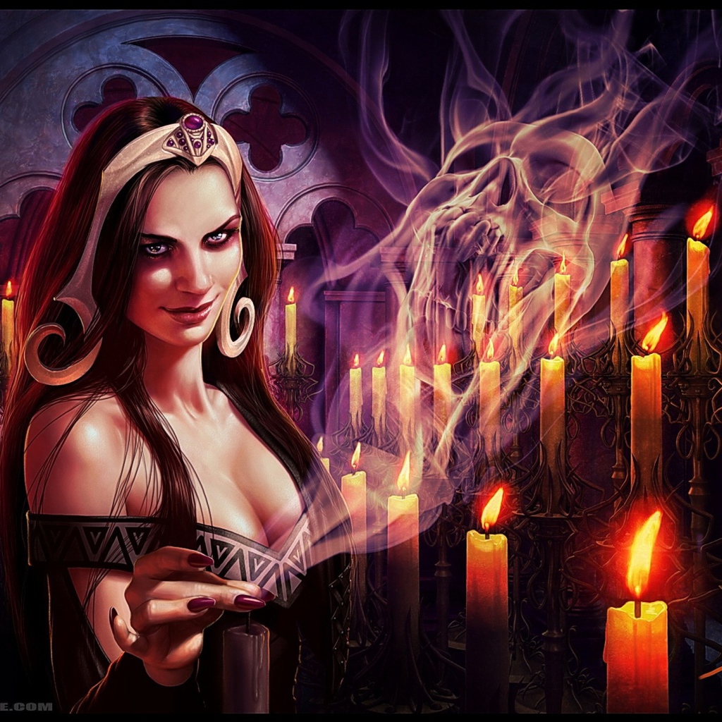 The witch with candles