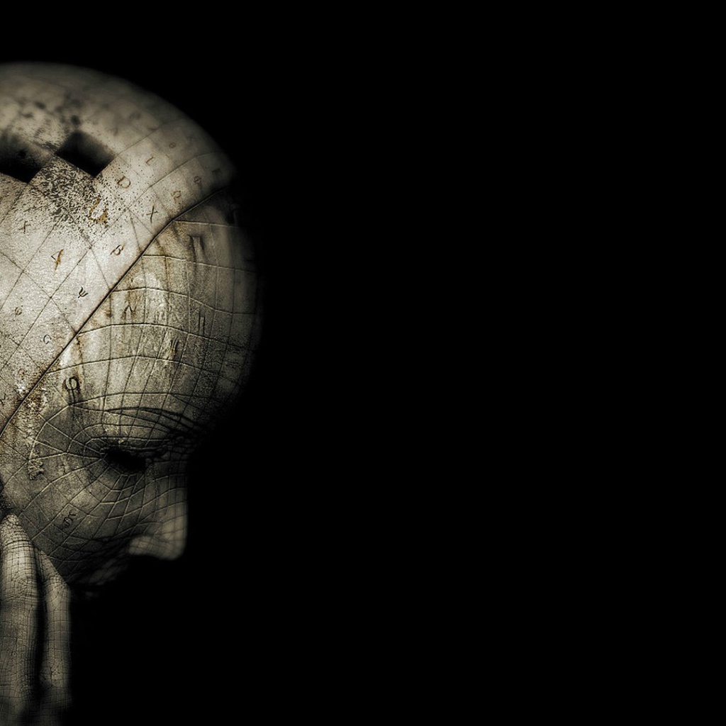 Голова на черном фоне