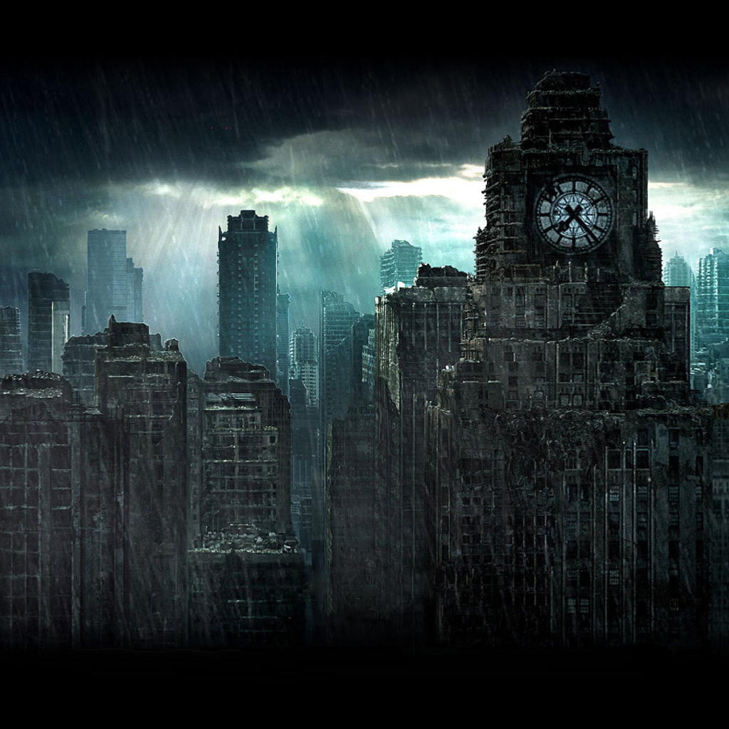 Дождь в разрушенном городе