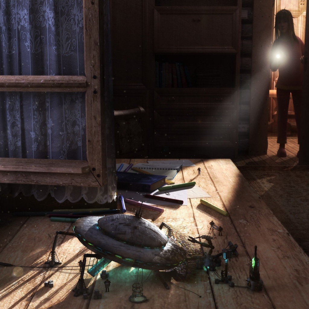 Летающая тарелка на столе