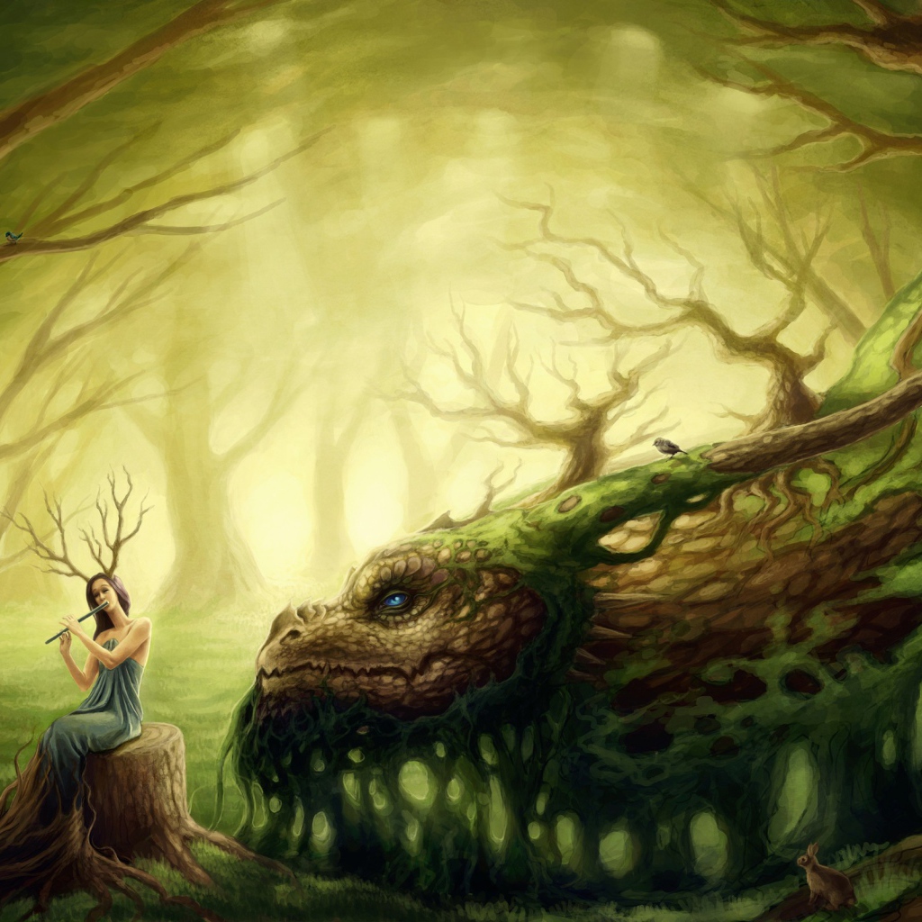 Лесная фея и дракон