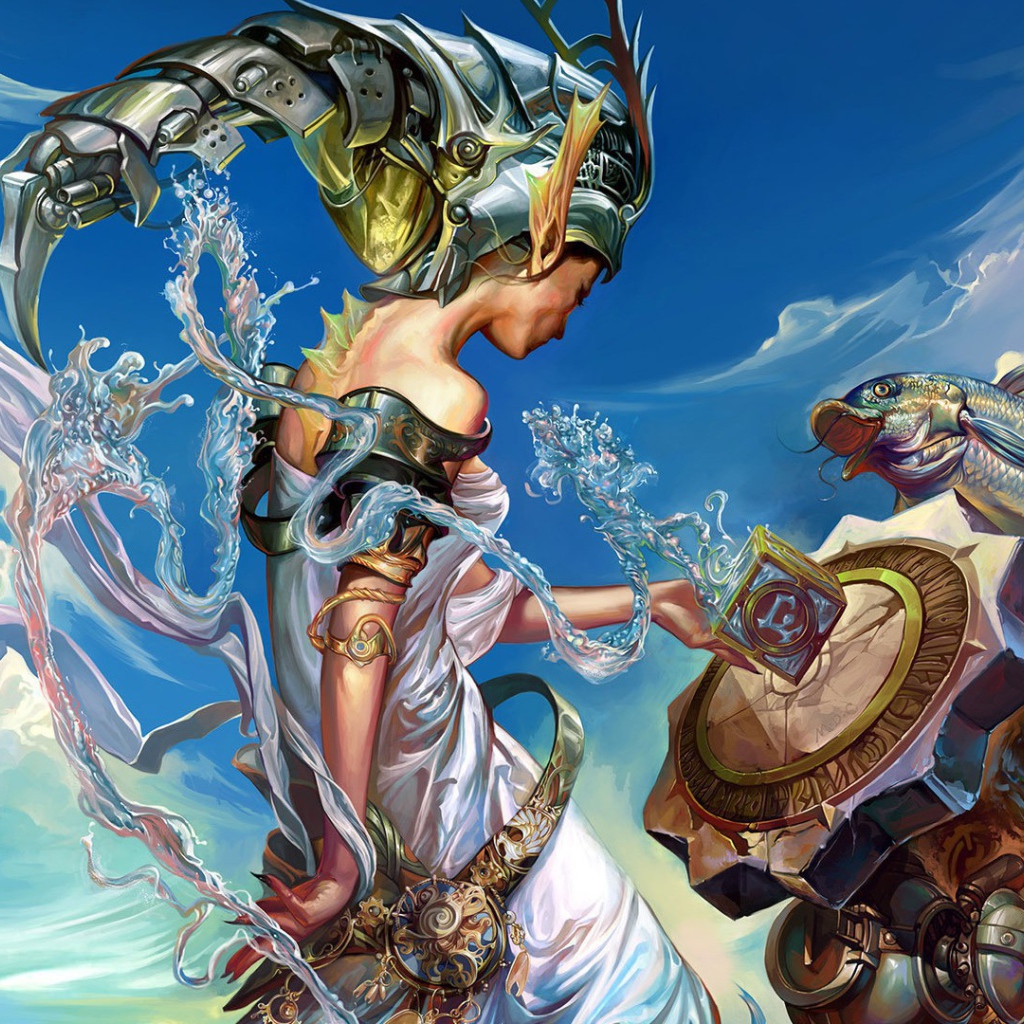 Русалка и рыбы