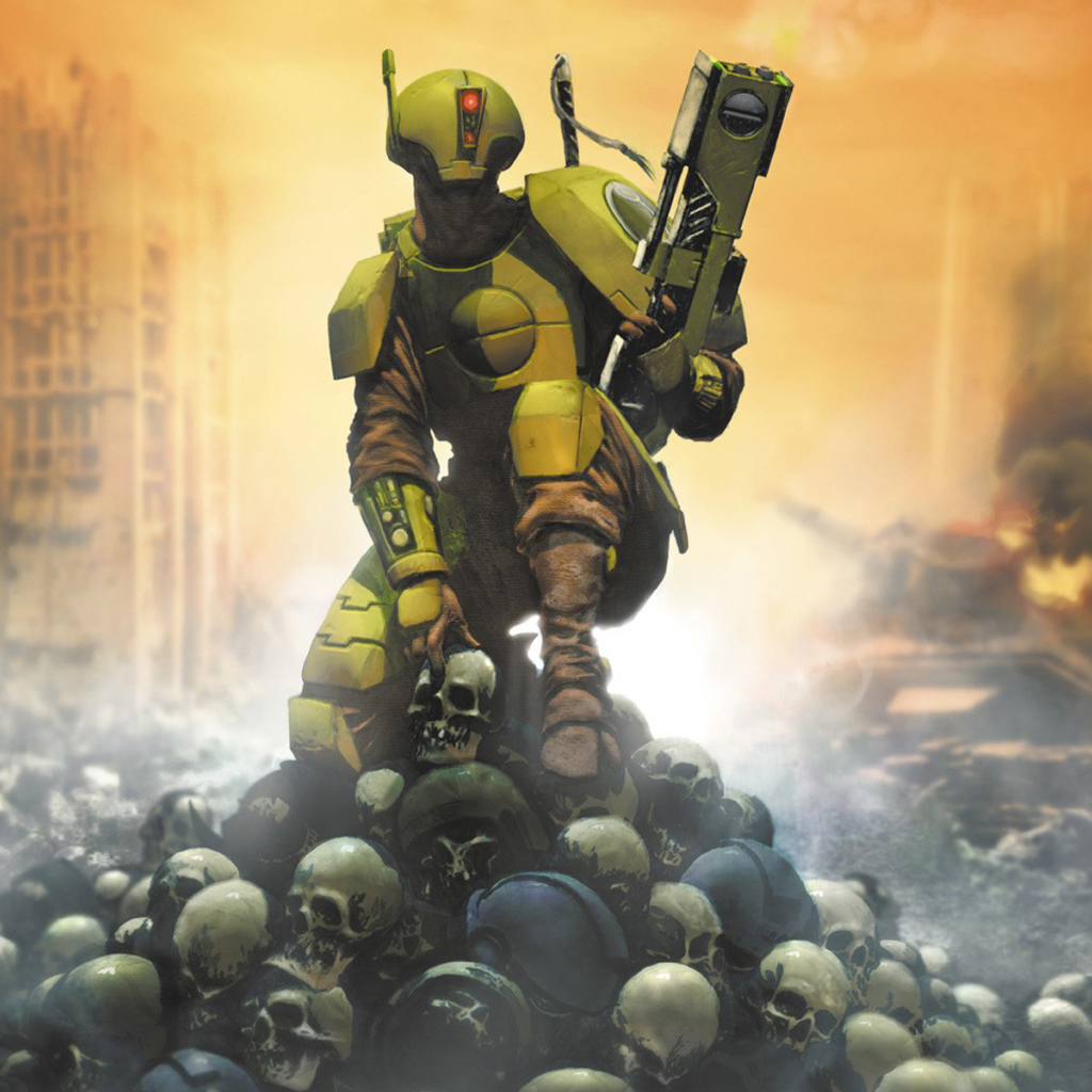 Робот на горе из черепов