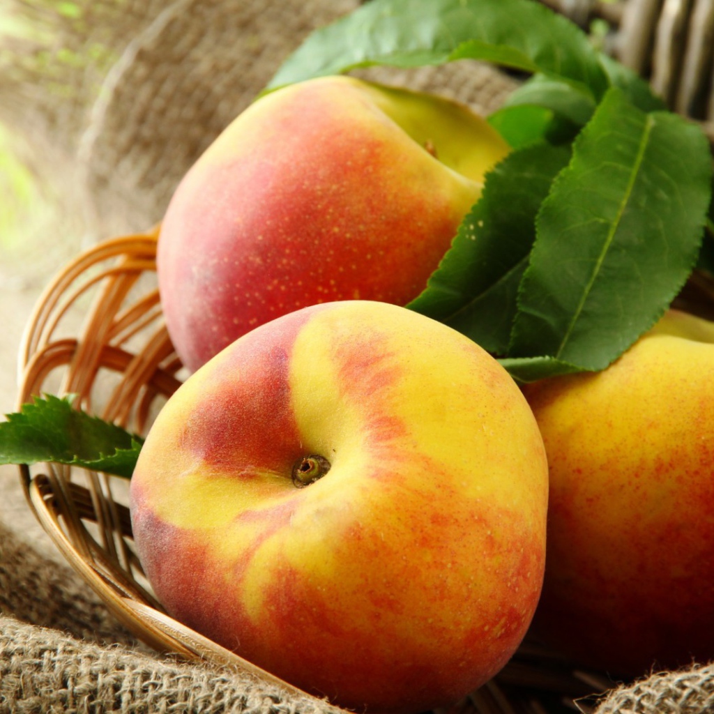 Корзина с персиками
