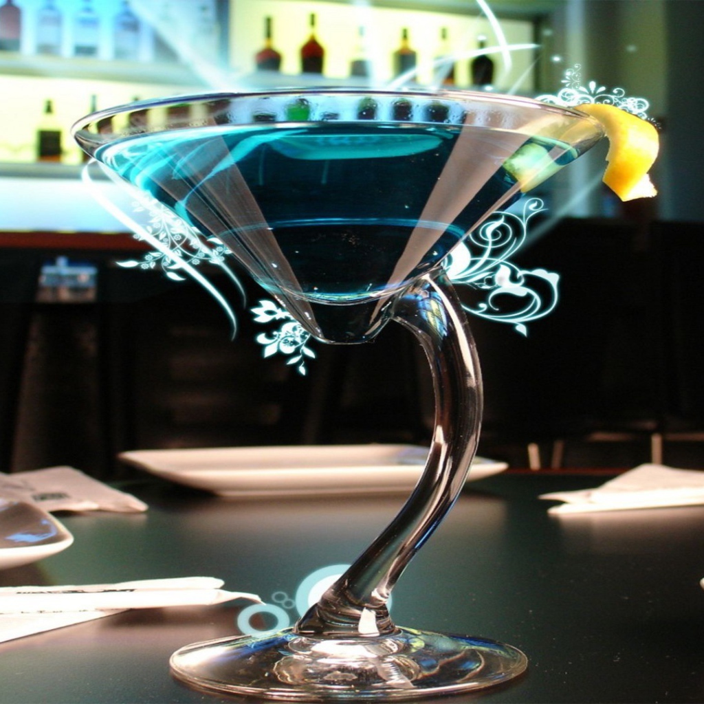 The original glass with cocktail