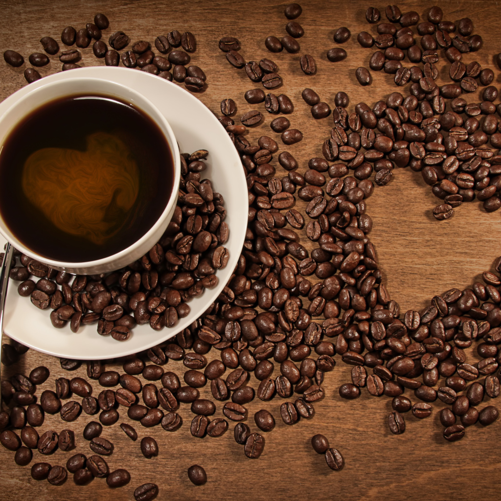 Сердечко из кофейных зерен