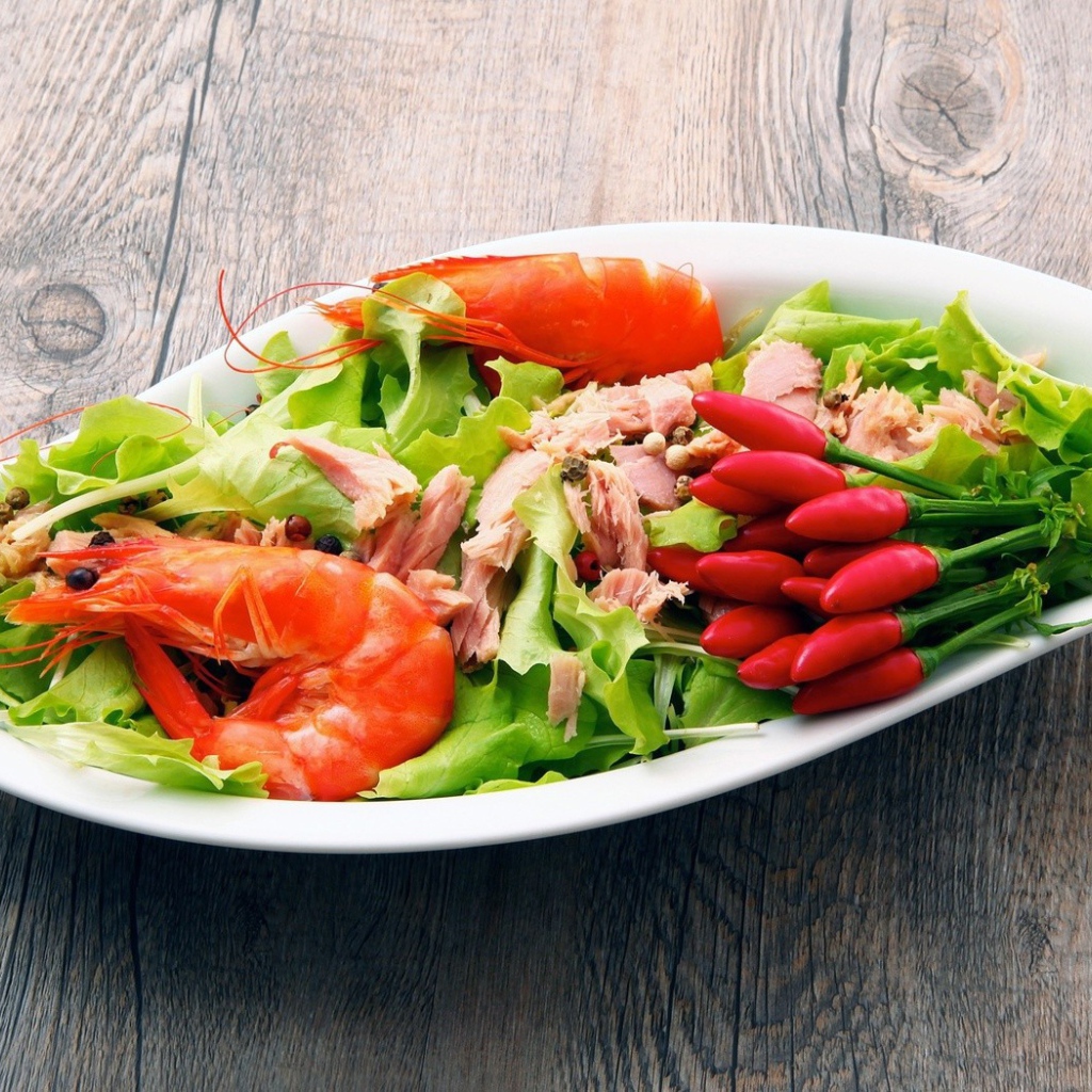 Ланч с креветками