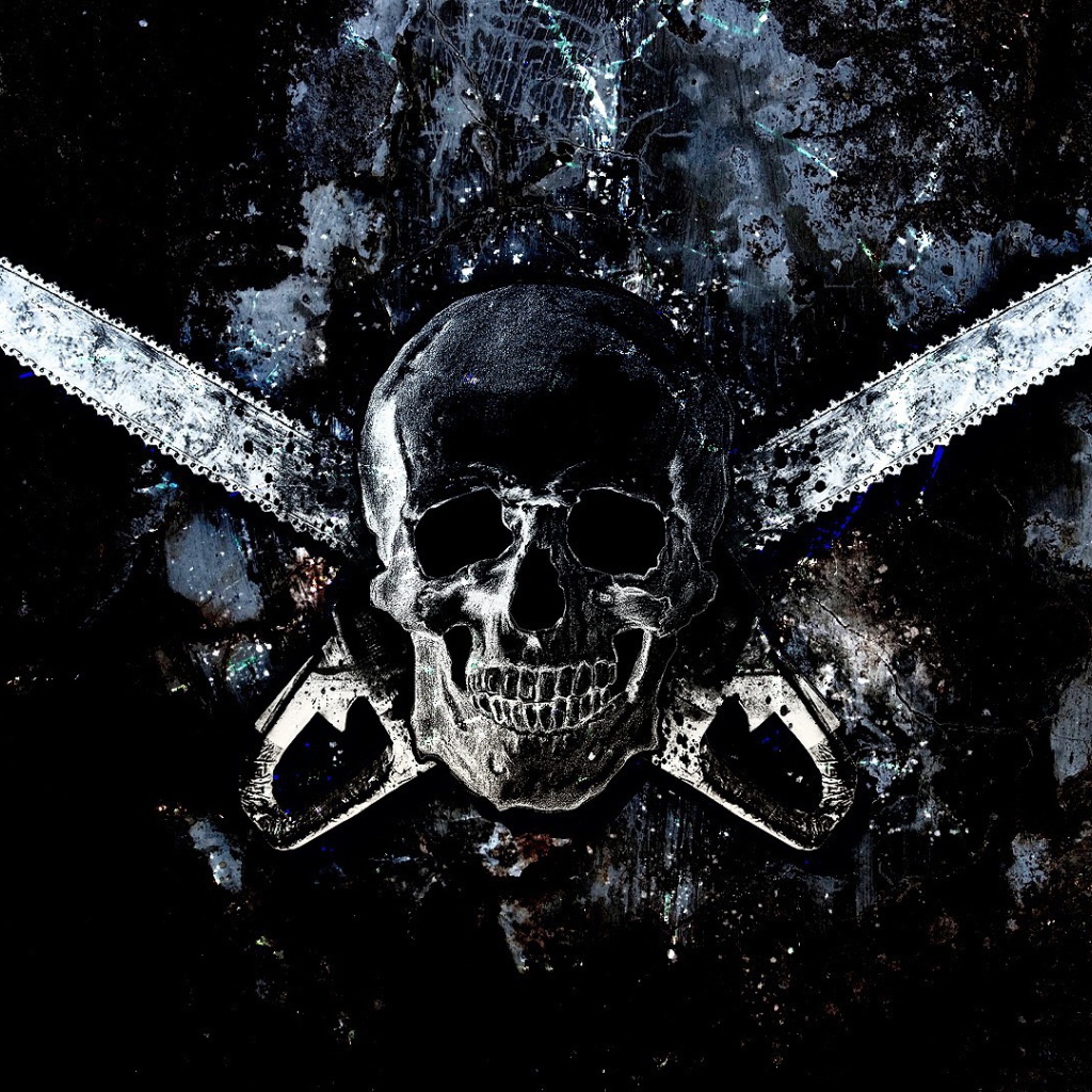 Череп и две бензопилы