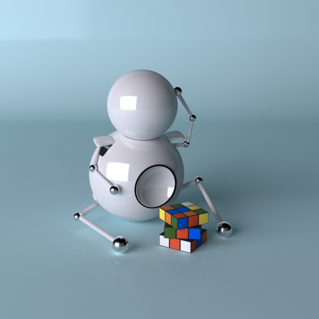 Робот и кубик рубика