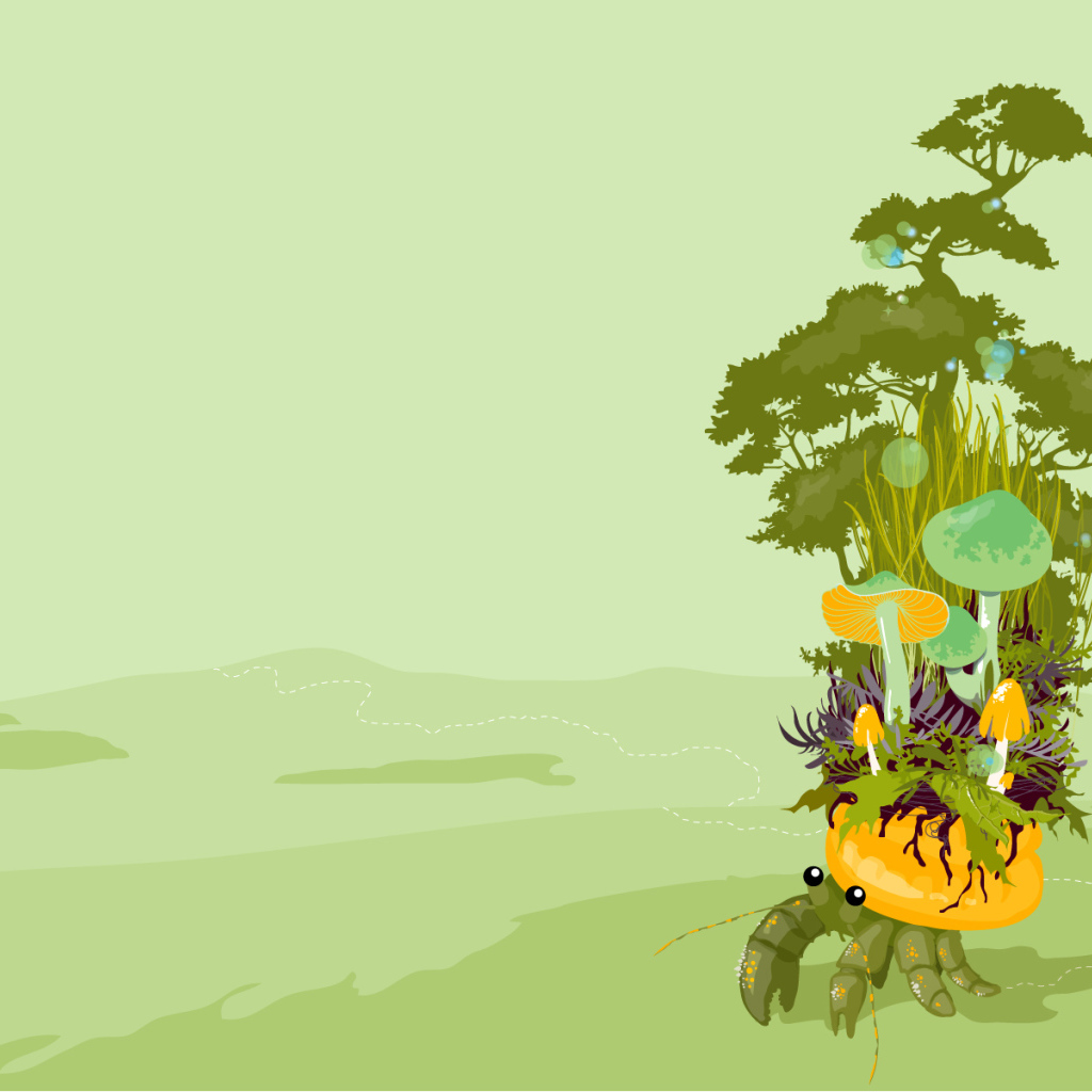 Растительность на крабе