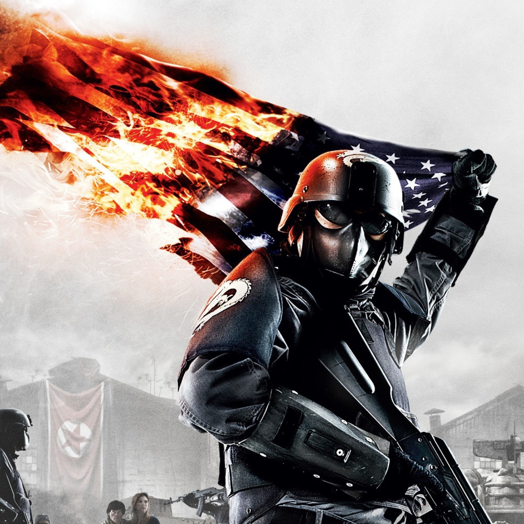 Воин с горящим флагом