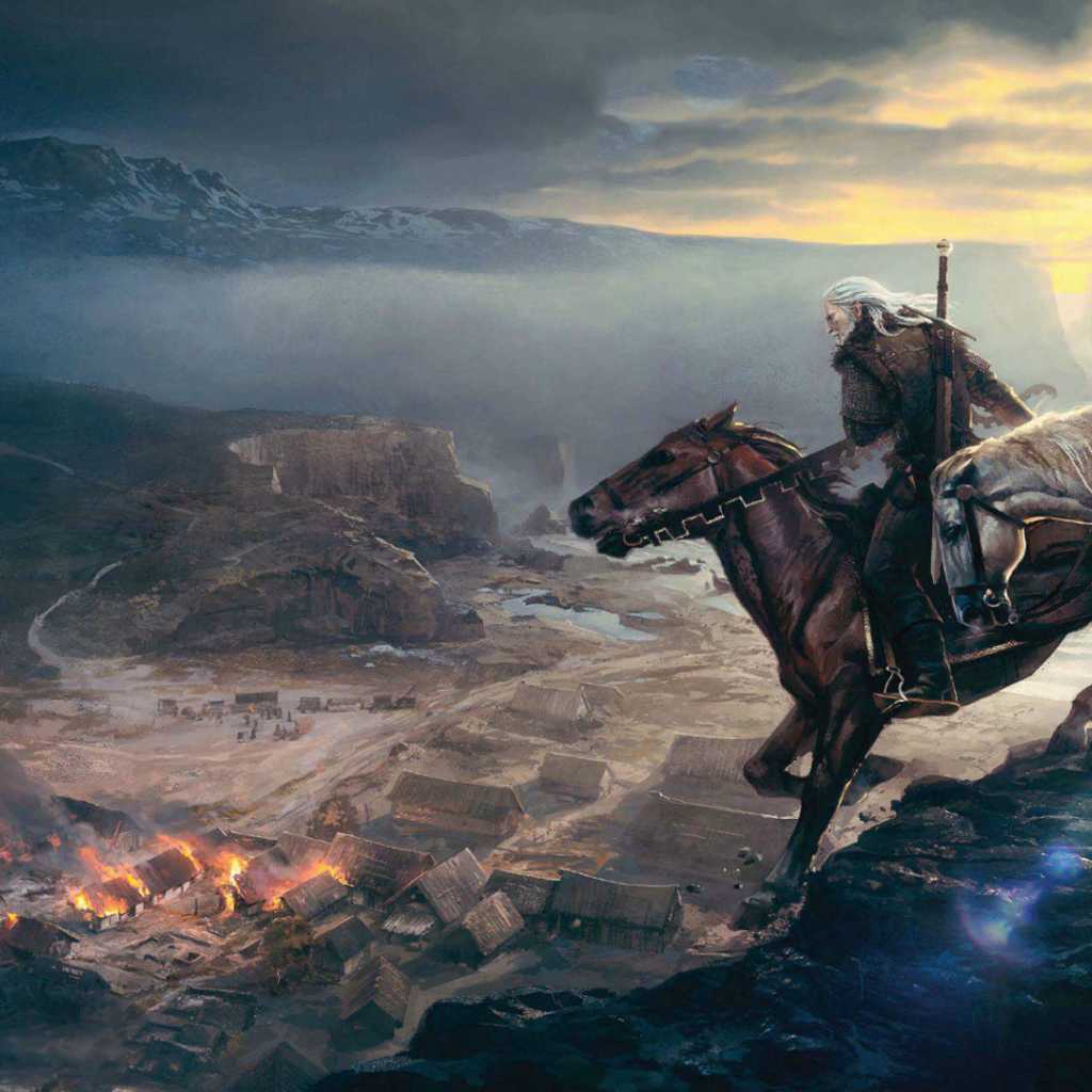 Спуск с горы в игре Ведьмак