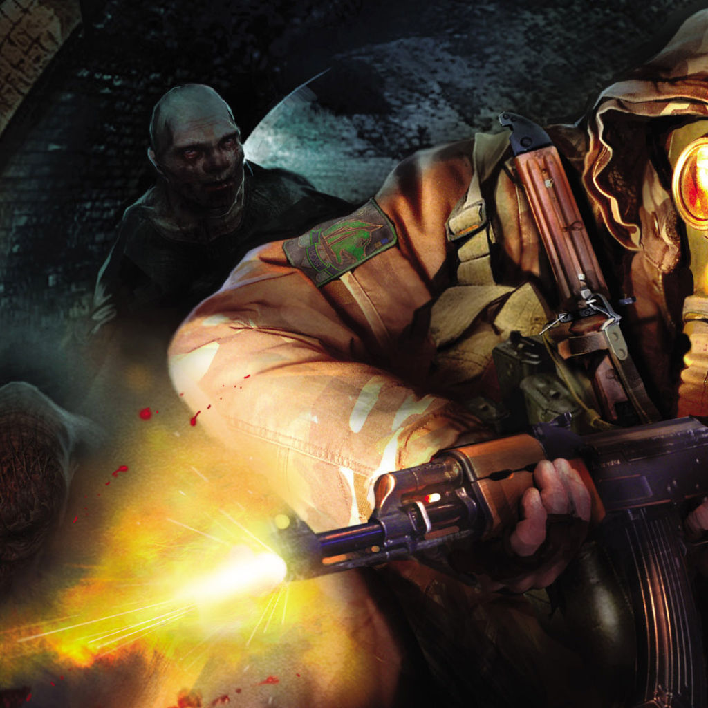 Воин в противогазе