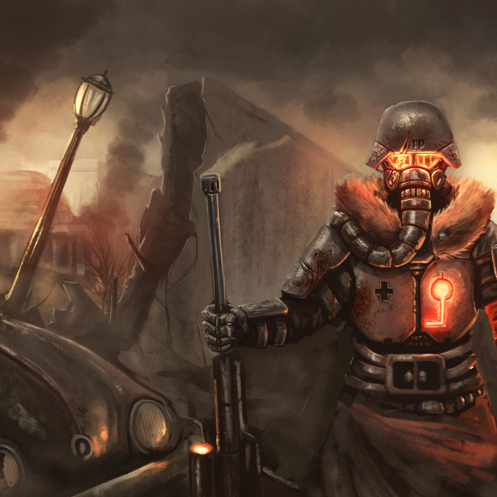 Воин в каске