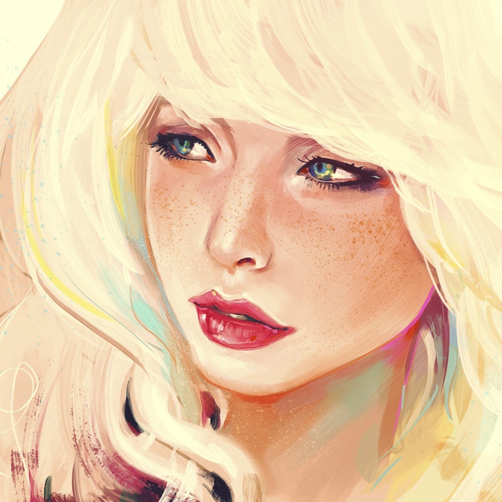 Рисунок девушки с веснушками