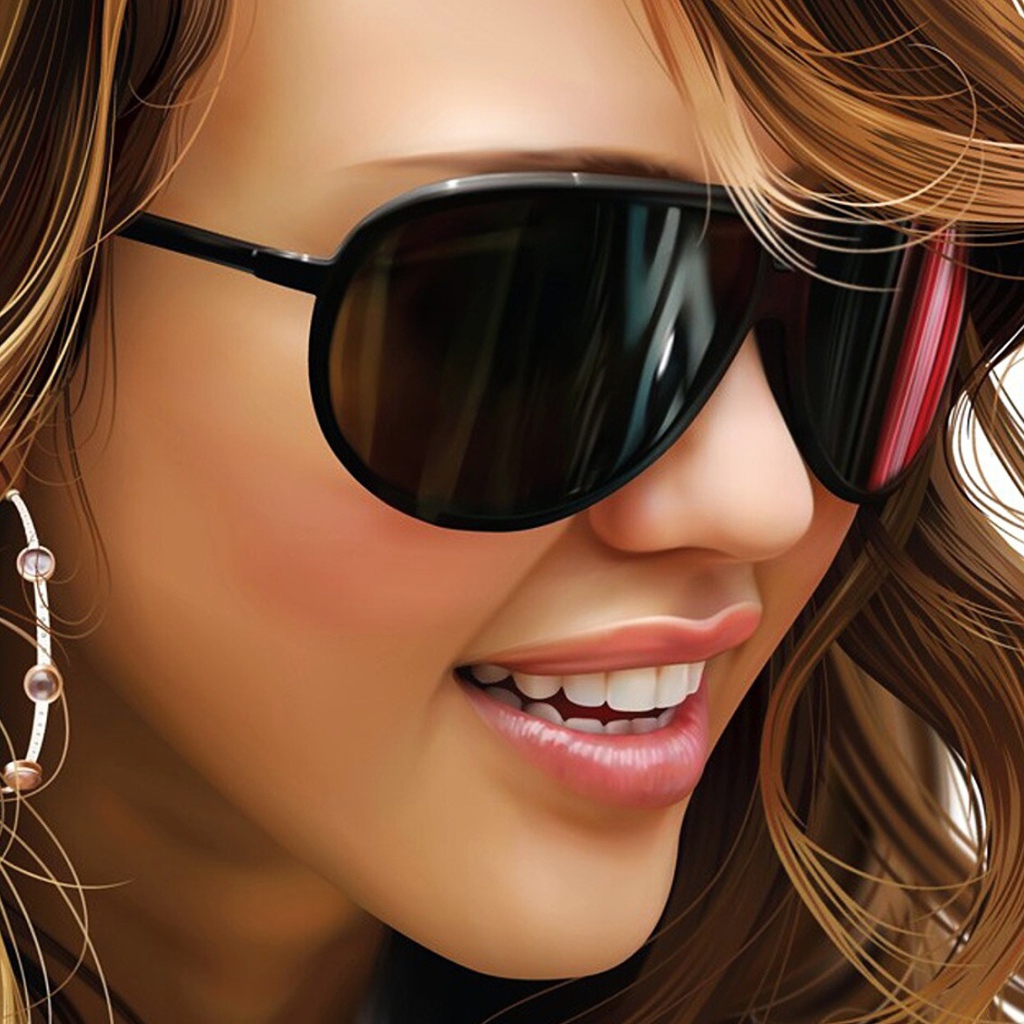 Гламурная девушка в очках