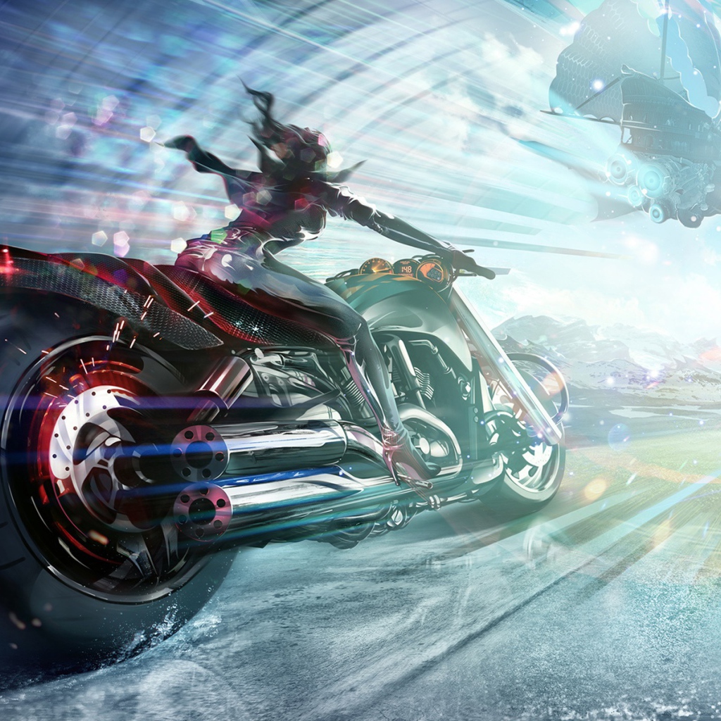 Девушка на мотоцикле