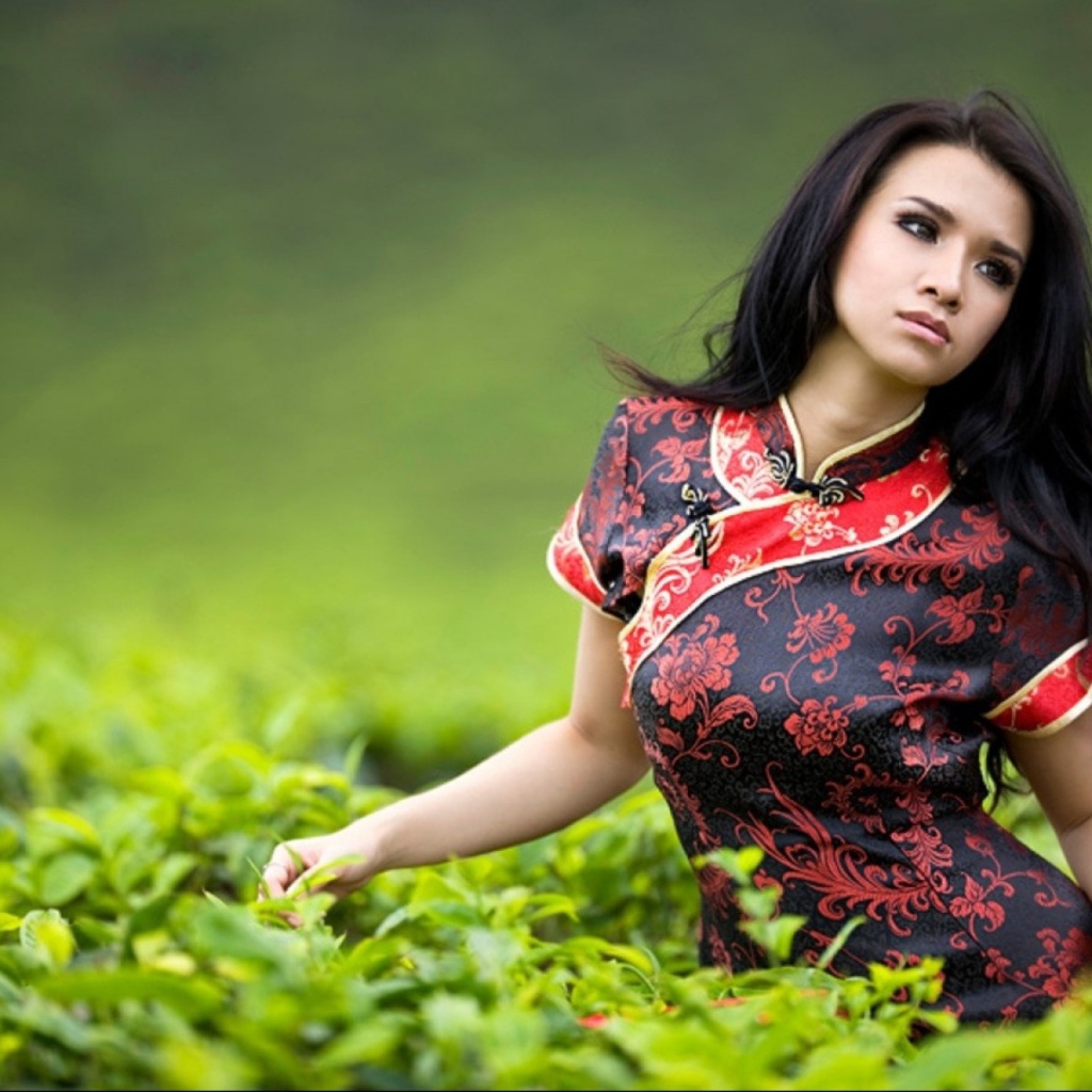 Девушка на чайной плантации