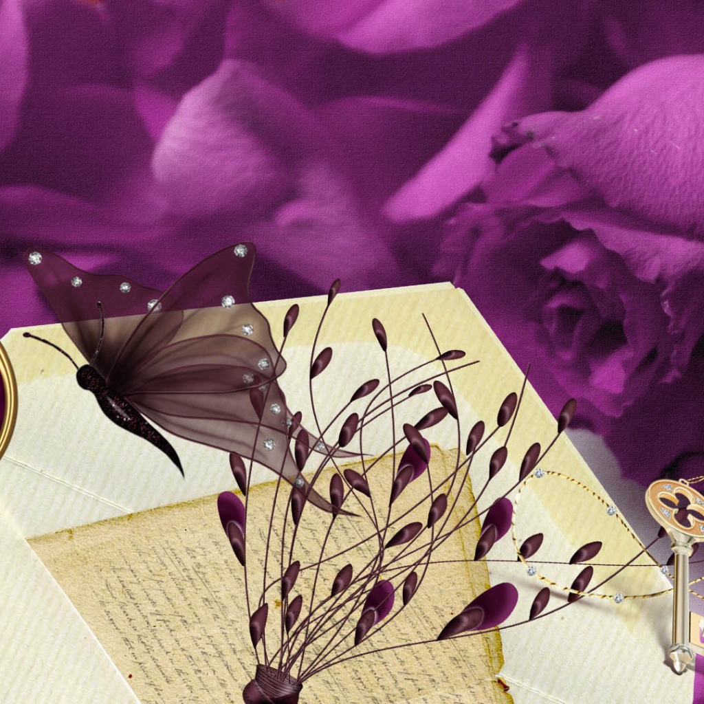 Фиолетовая роза, рисунок на восьмое марта