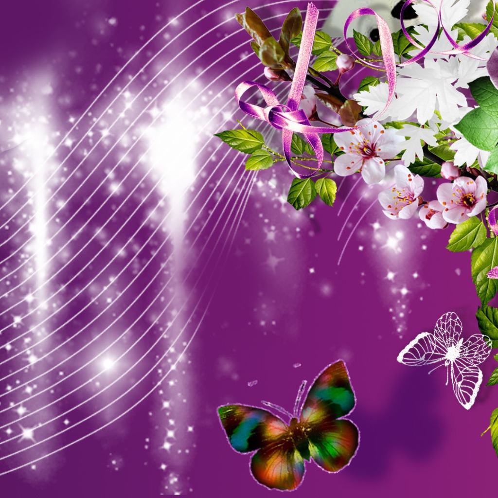 Фиолетовые розы и другие цветы, красивая картинка на восьмое марта