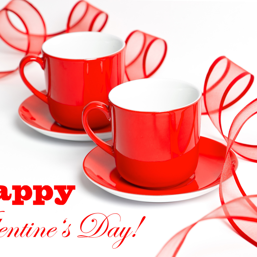 Пара чашек на День Святого Валентина 14 февраля