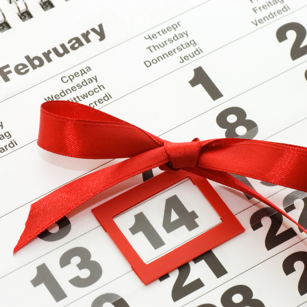 Календарь на День Святого Валентина 14 февраля