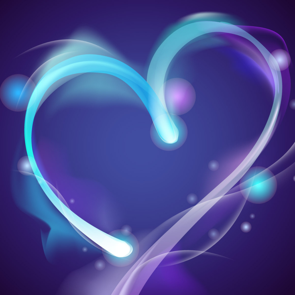 Светящееся сердце на День Влюбленных 14 февраля
