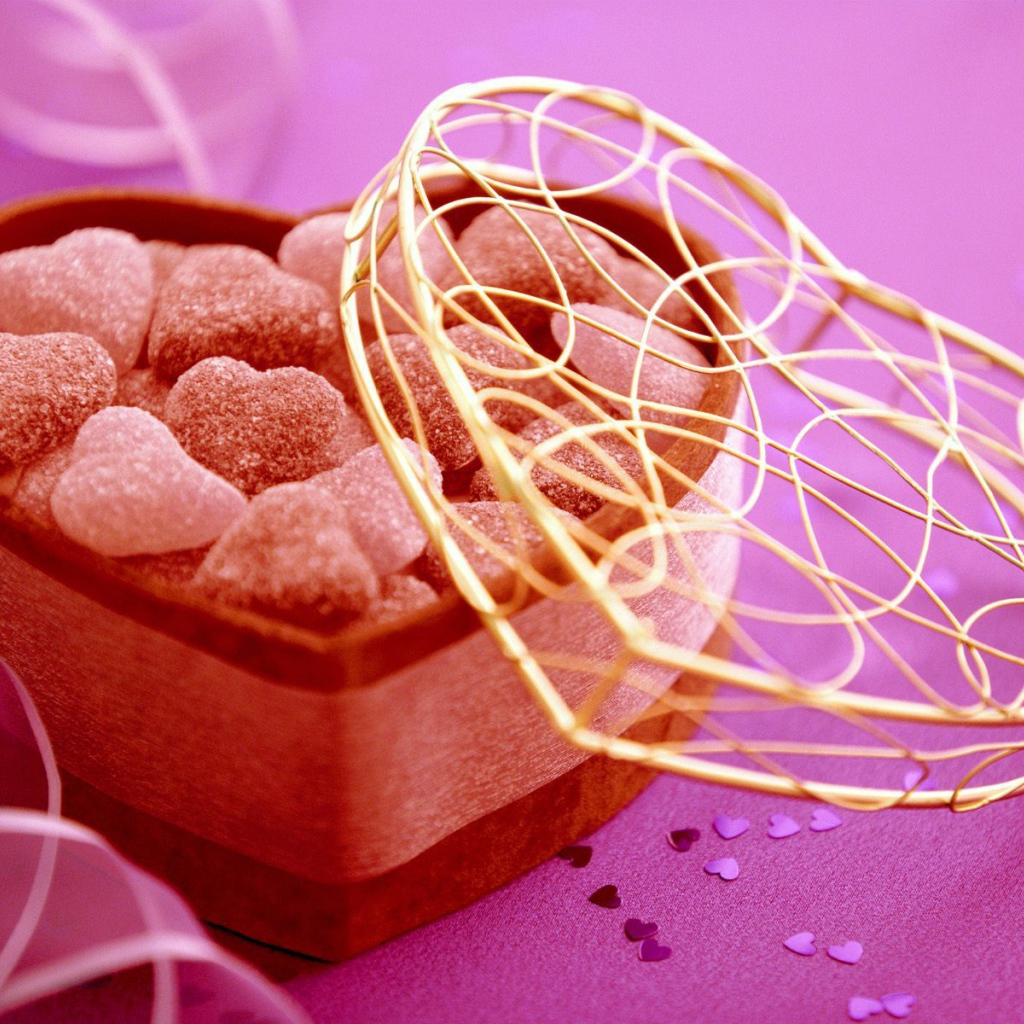 Сердца леденцы на День Святого Валентина 14 февраля