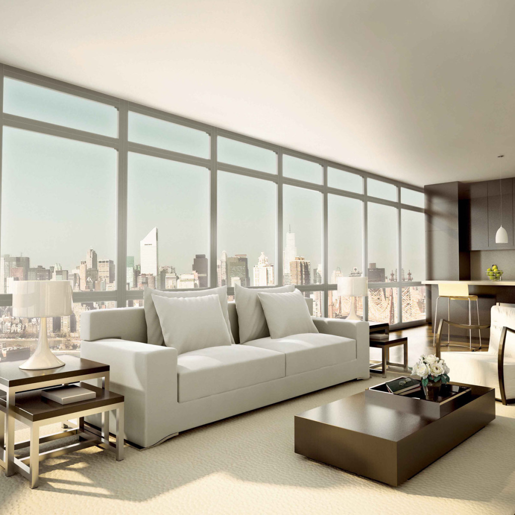 Гостиная в светлых тонах