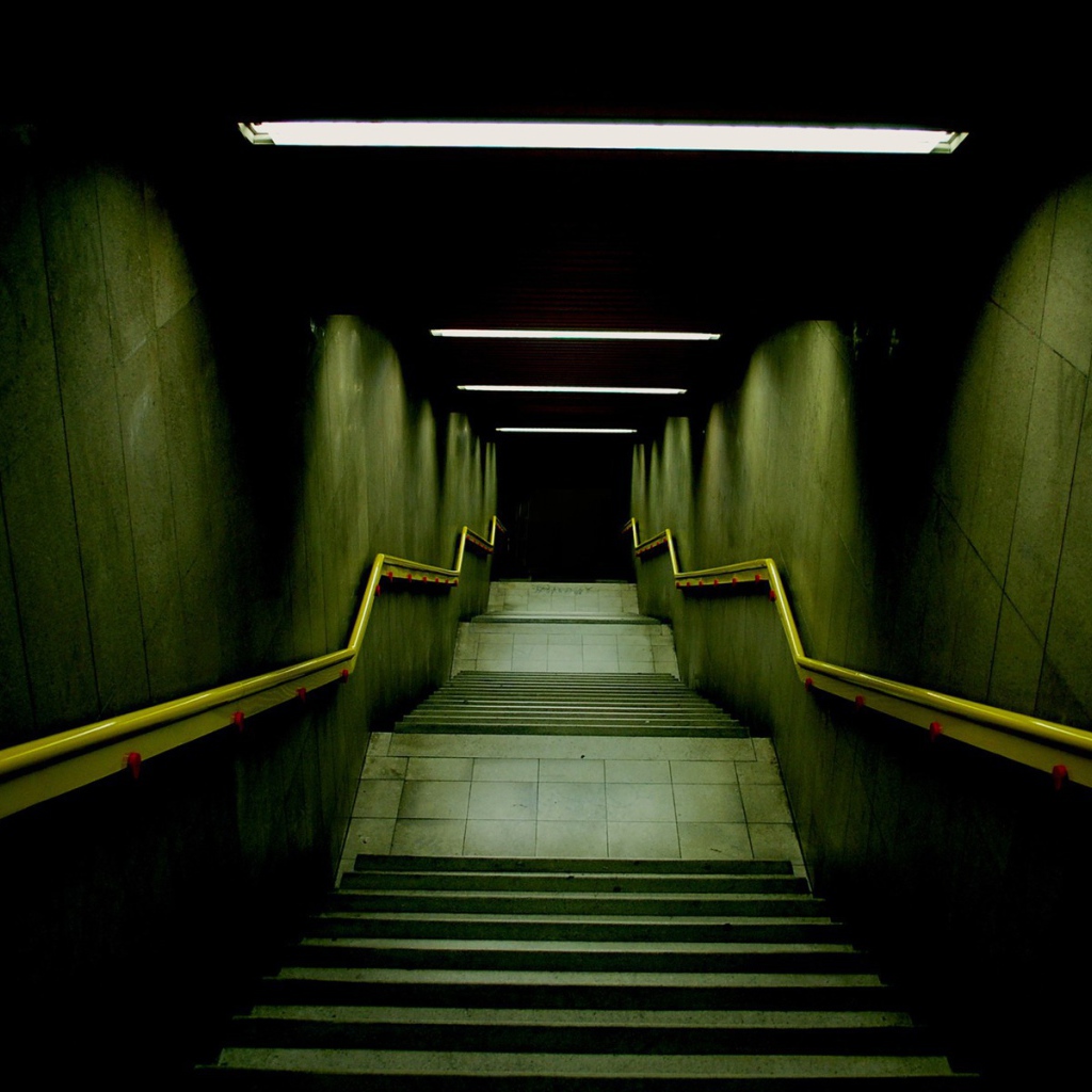 The stairs leading into the darkness