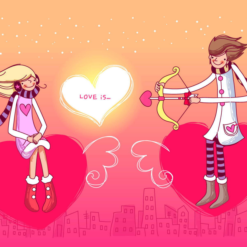 Сердечки с крыльями для влюбленных