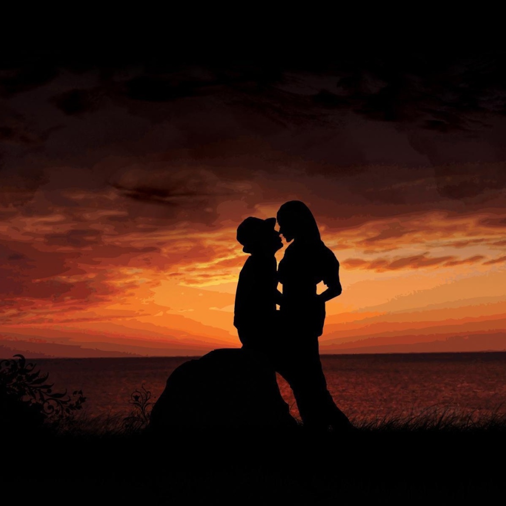 Влюбленные на закате