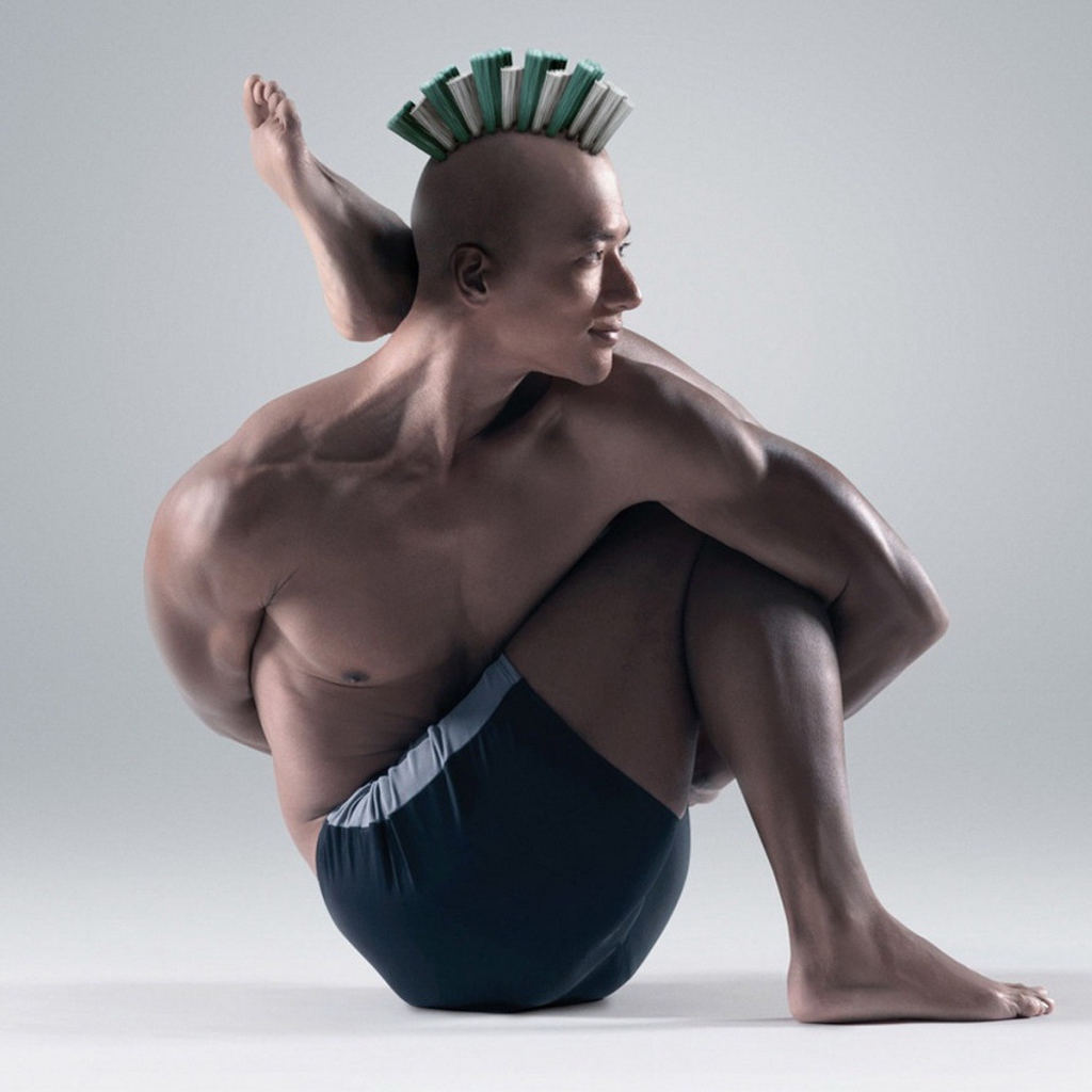 Человек в позе йоги