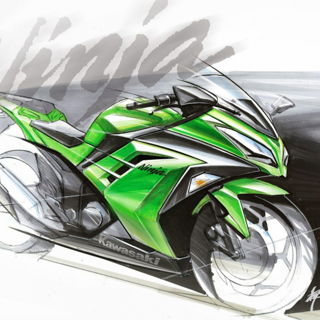 Мотоцикл модели Kawasaki Ninja 300