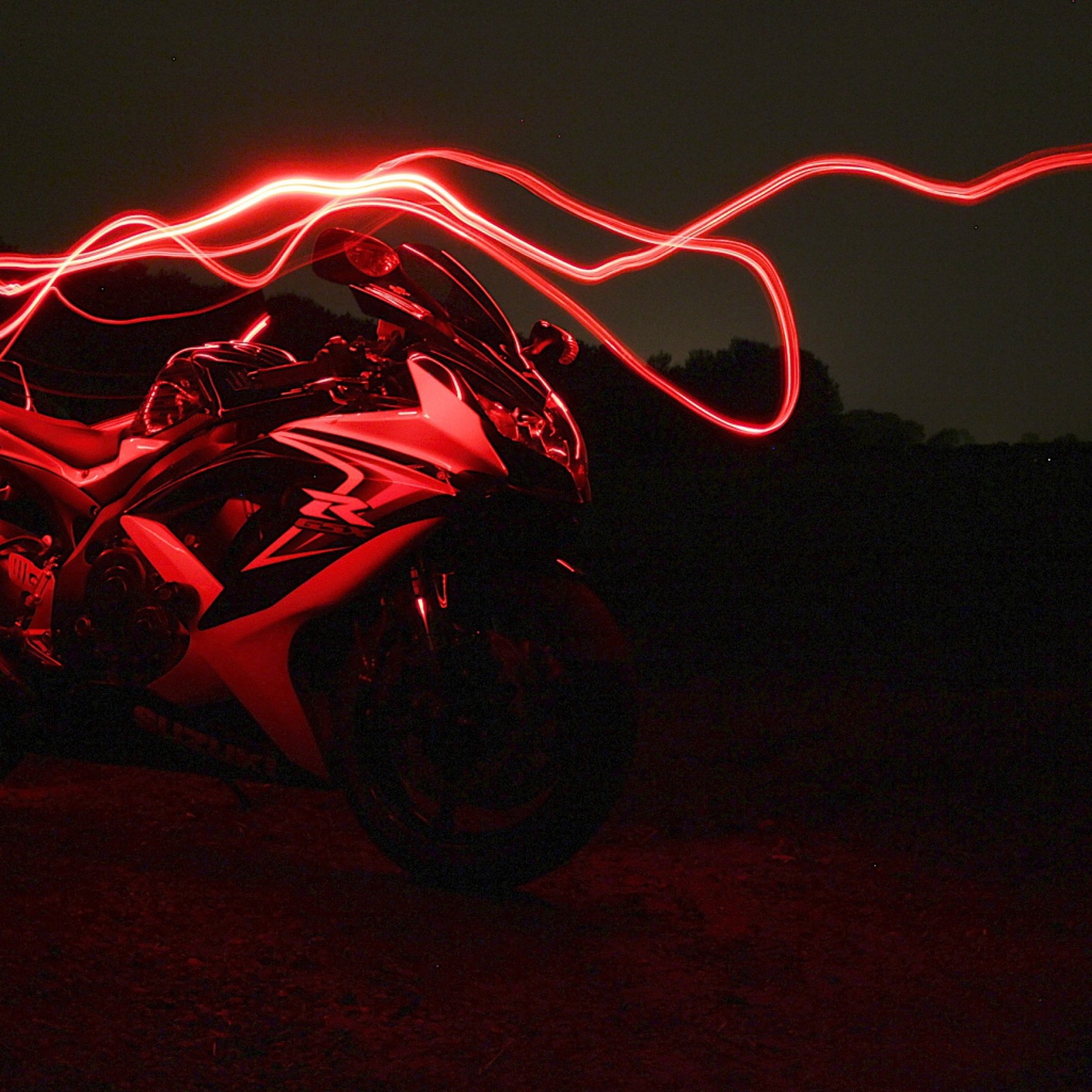 Красный неоновый Susuki GSX 750R