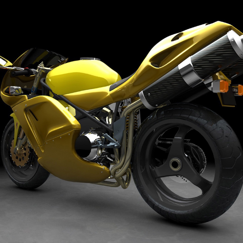 Желтый спортивный мотоцикл