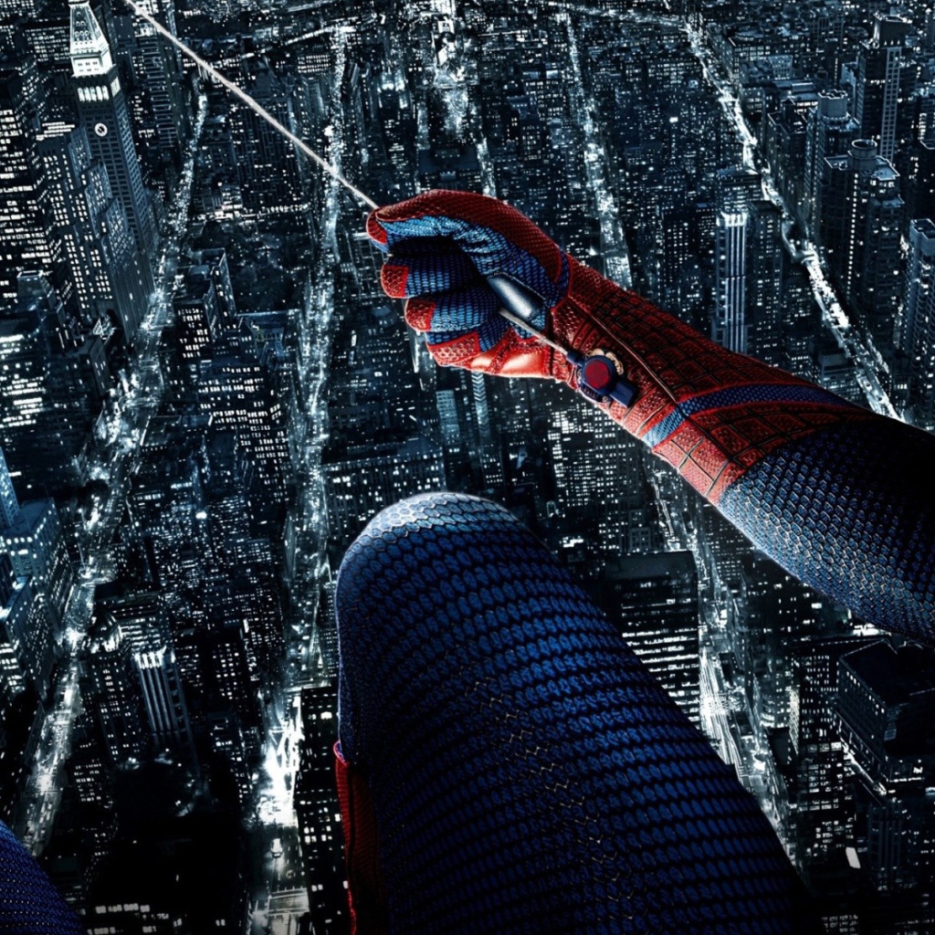 Spider man over the city