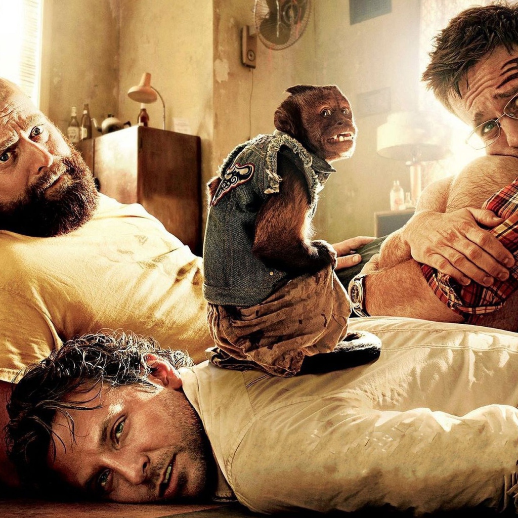 Актеры и обезьяна из фильма