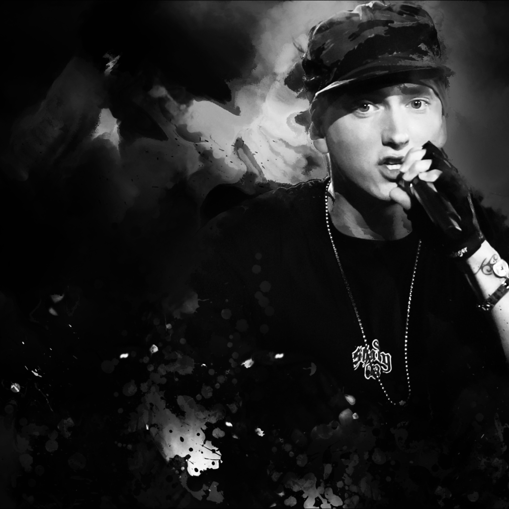 Eminem с микрофоном