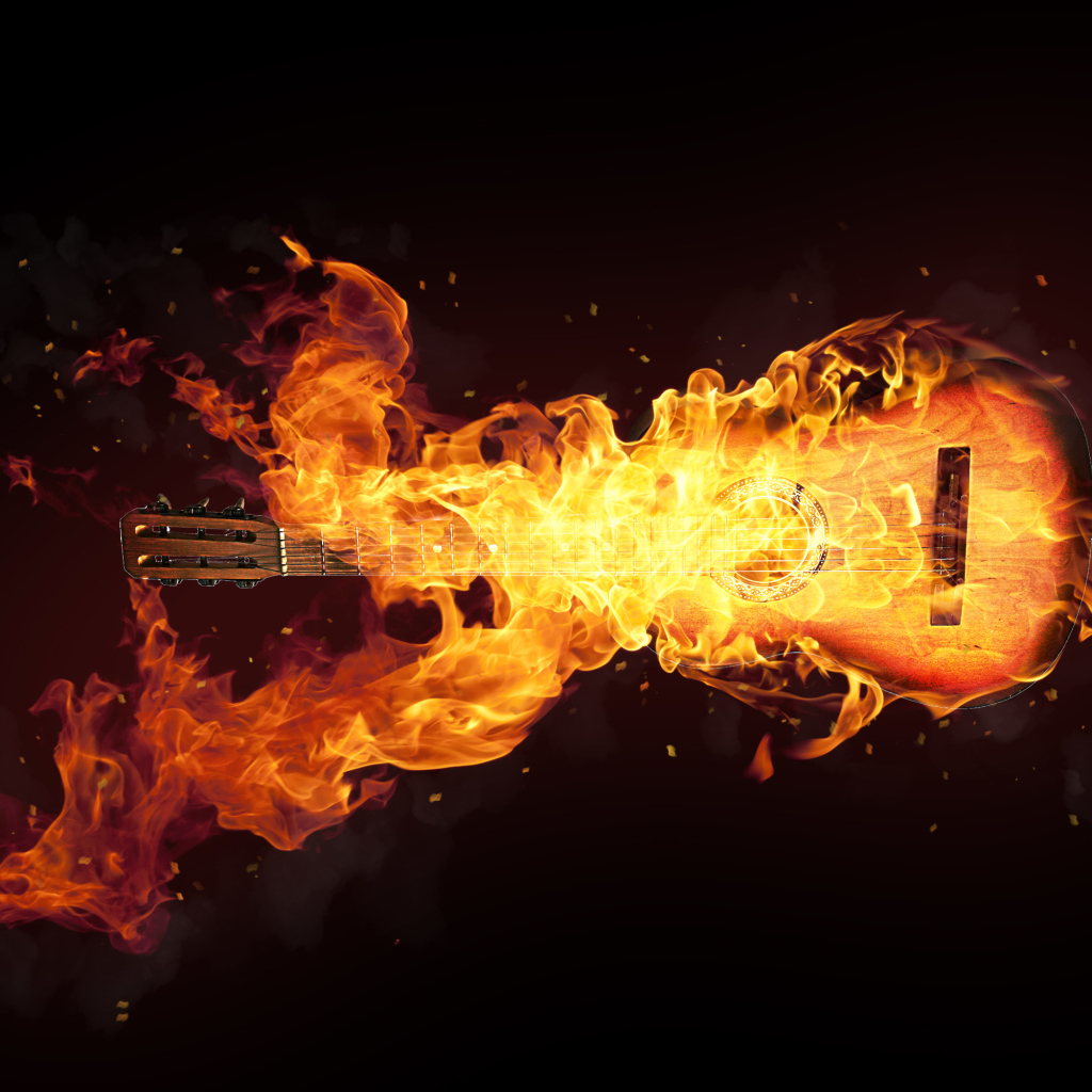 Гитара горит в огне