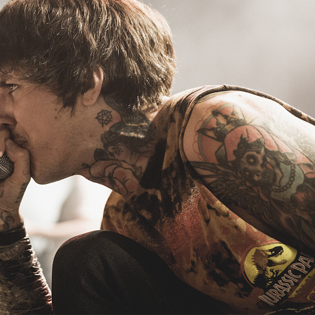 Tattooed rock singer