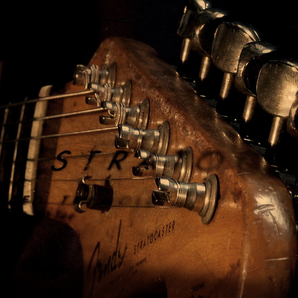 Гриф гитары со струнами