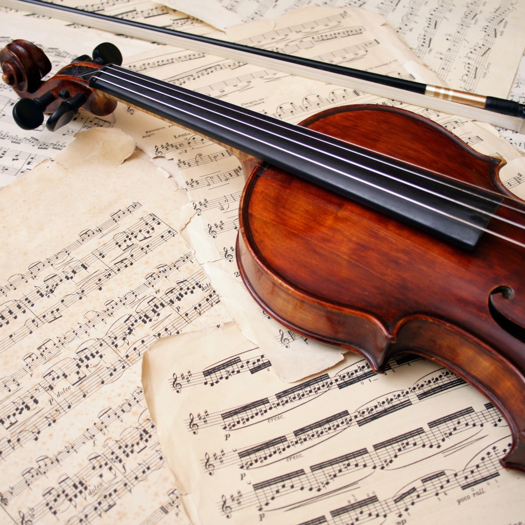 	   Violin lies on the notes